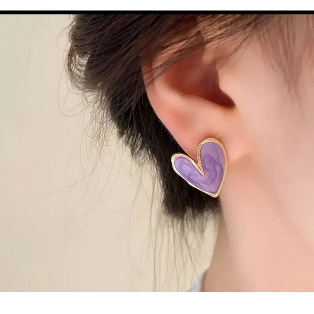 Purple Heart Earrings