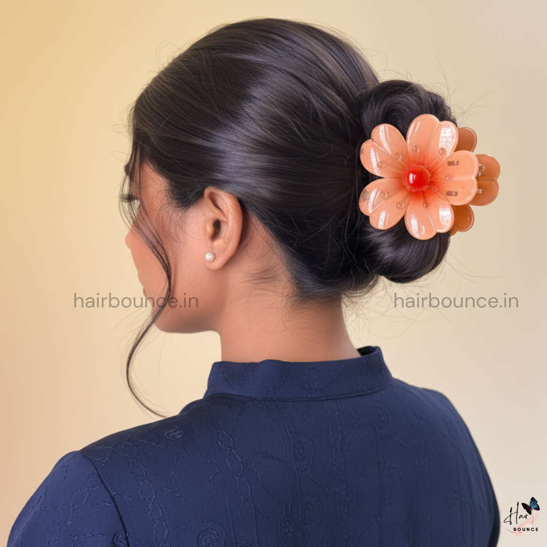 Shiny Petal Charm Hair Claw – Large