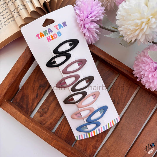 Classic Oval Snap Hair Clips for Kids
