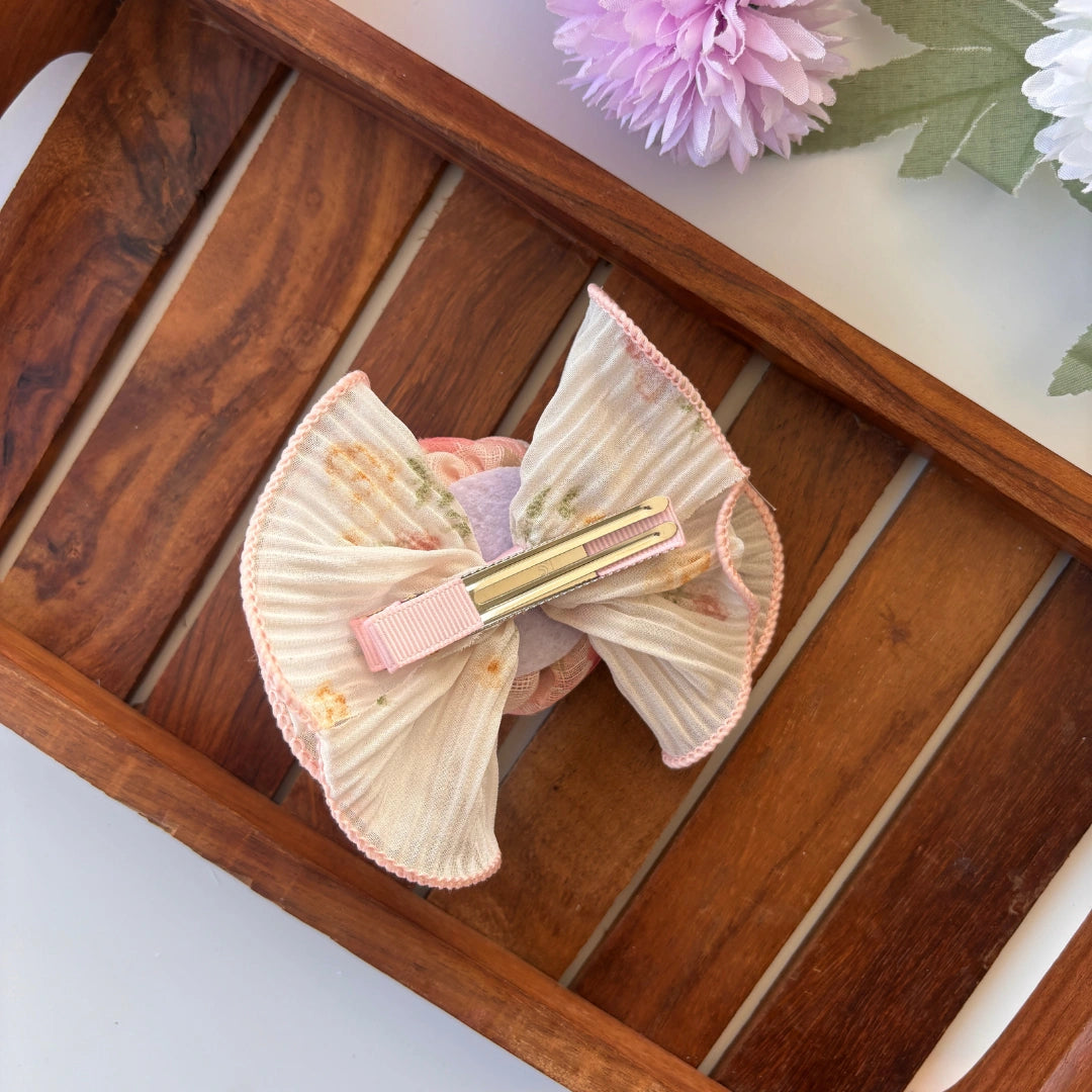 Floral Rose Bow Clip