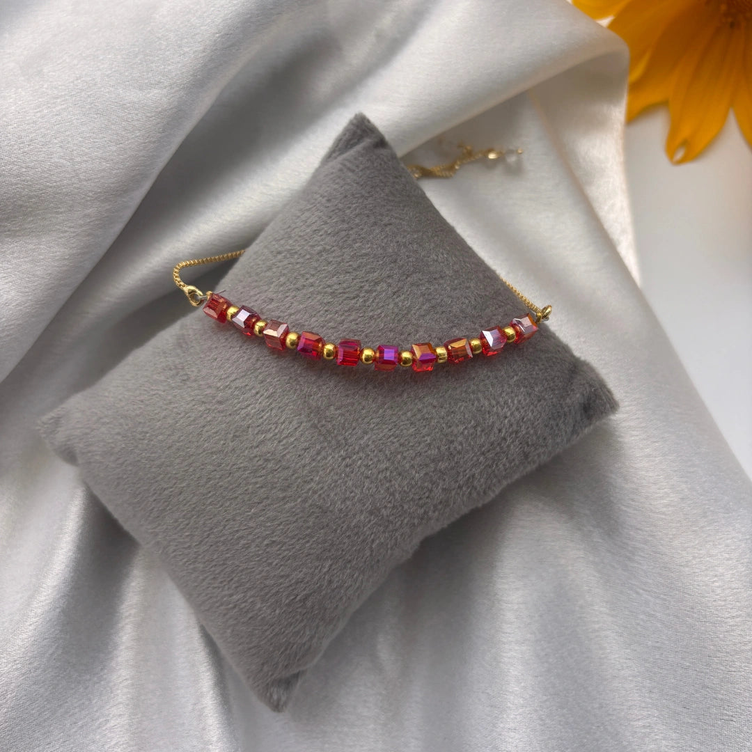 Crystal Bead Chain Bracelet – Adjustable