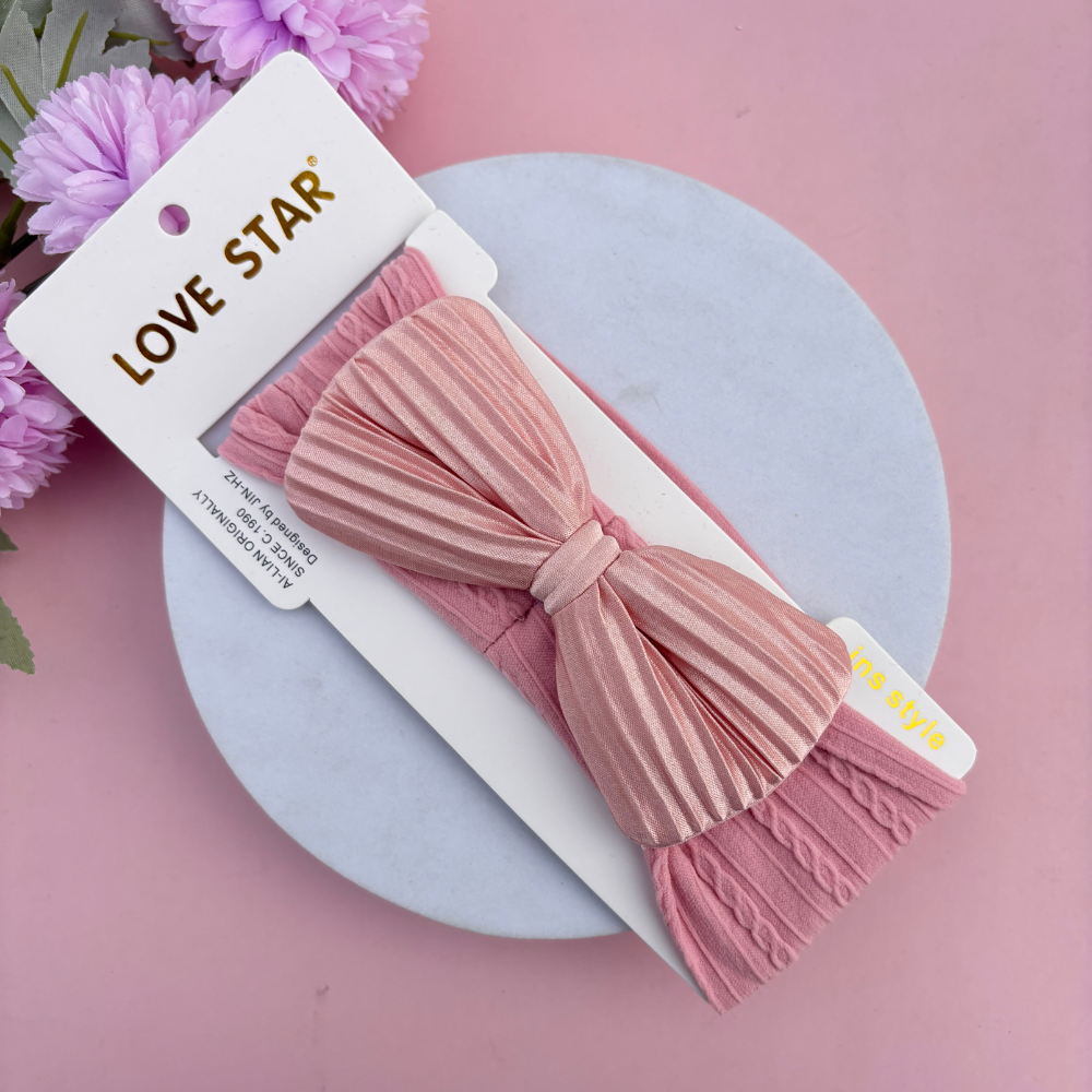 Lined Charm Bow New Born Headband