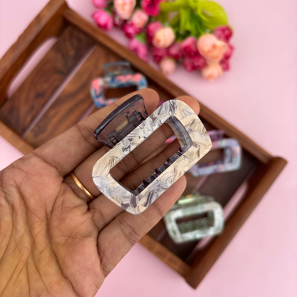 Marble Sheet Finish Hair Claw - Medium