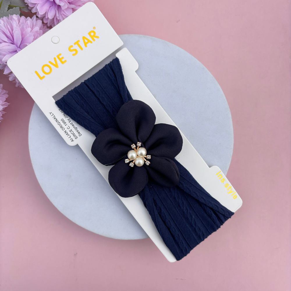 Triple Pearl Bloom New Born Headband