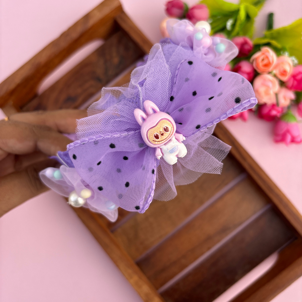 Teddy Flower Bow Headband