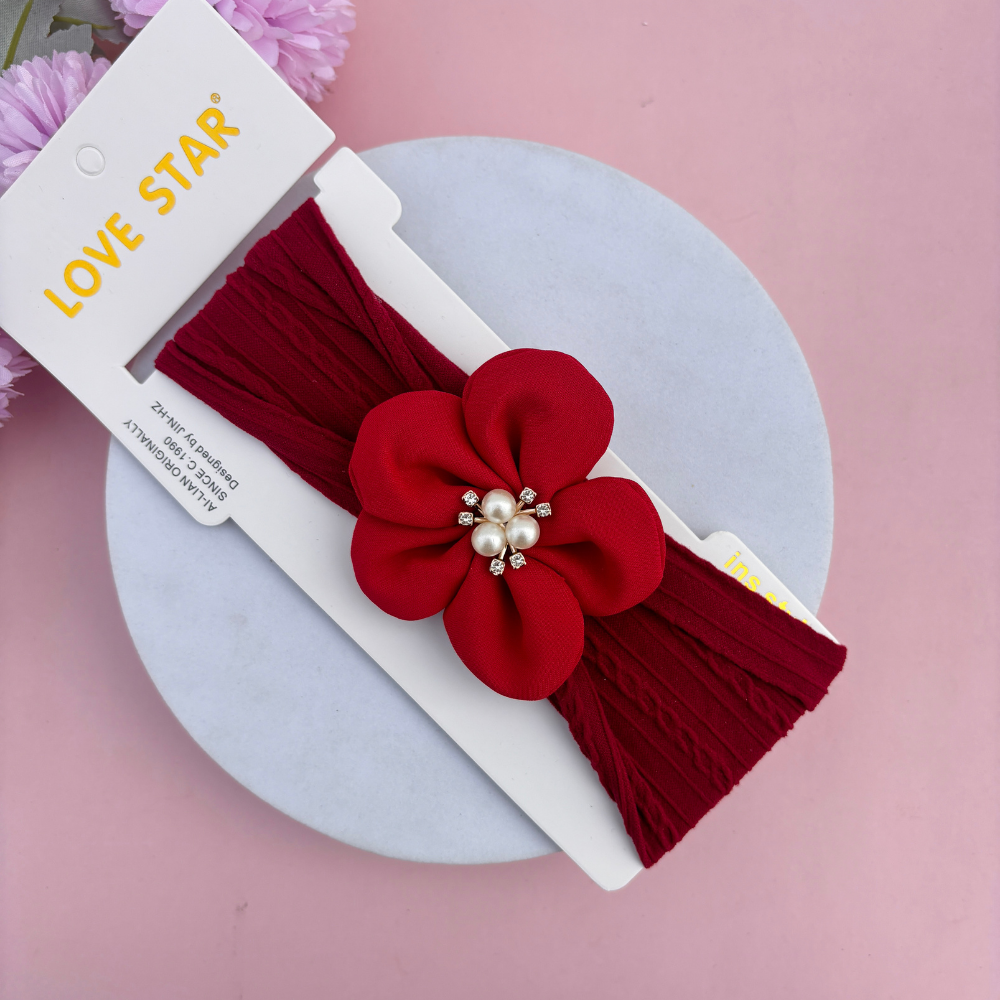 Triple Pearl Bloom New Born Headband