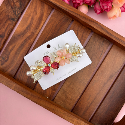 Premium  Flower Pearl Center Clip