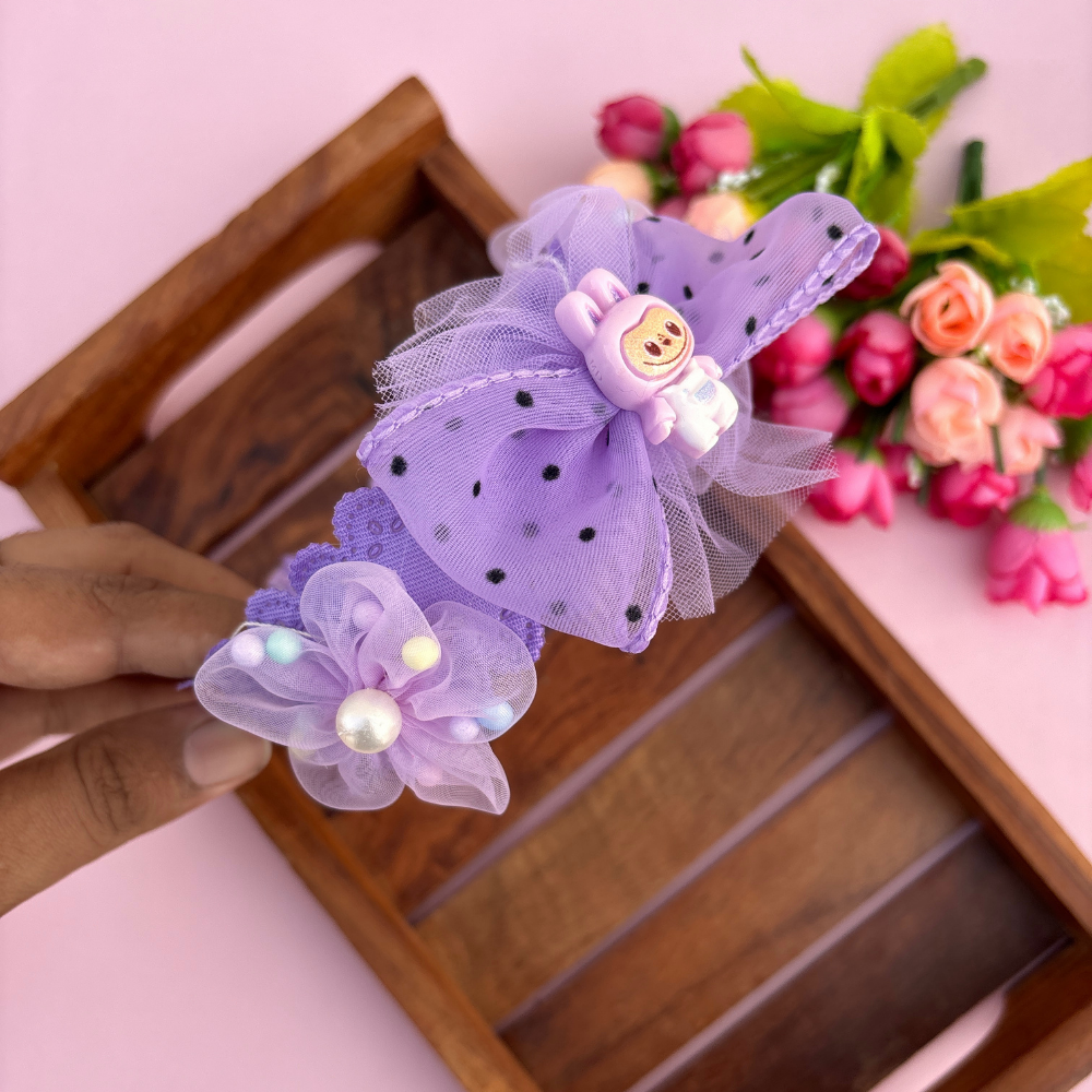 Teddy Flower Bow Headband