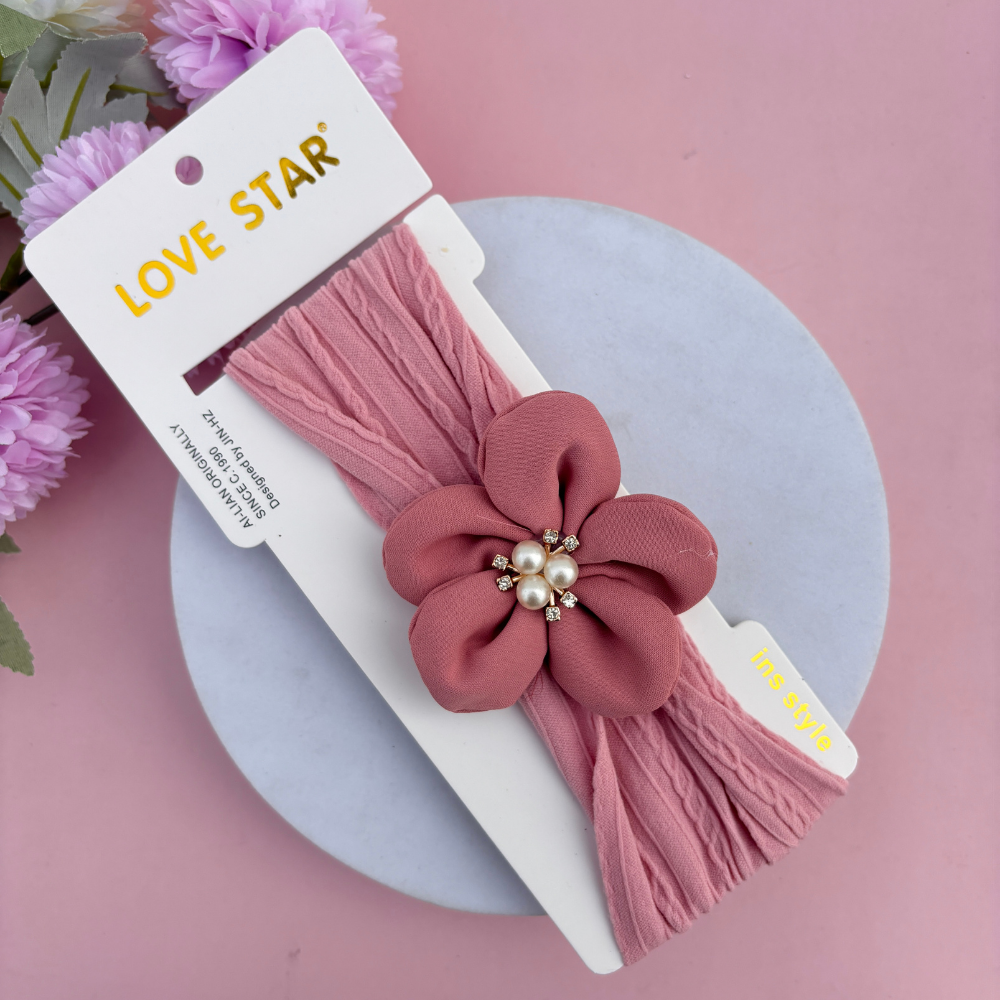 Triple Pearl Bloom New Born Headband