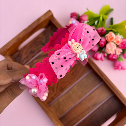 Teddy Flower Bow Headband