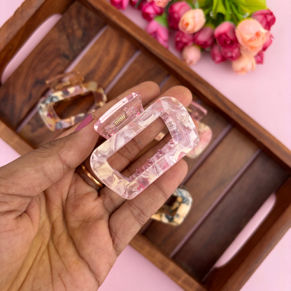 Marble Sheet Finish Hair Claw - Medium