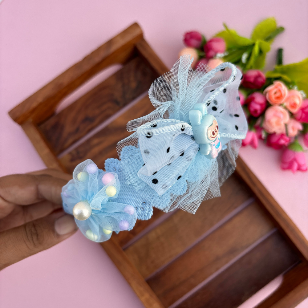 Teddy Flower Bow Headband