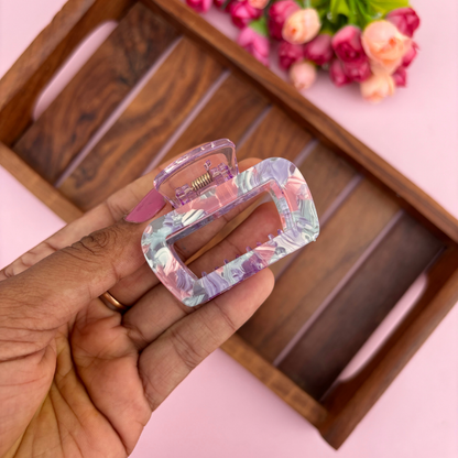 Marble Sheet Finish Hair Claw - Medium