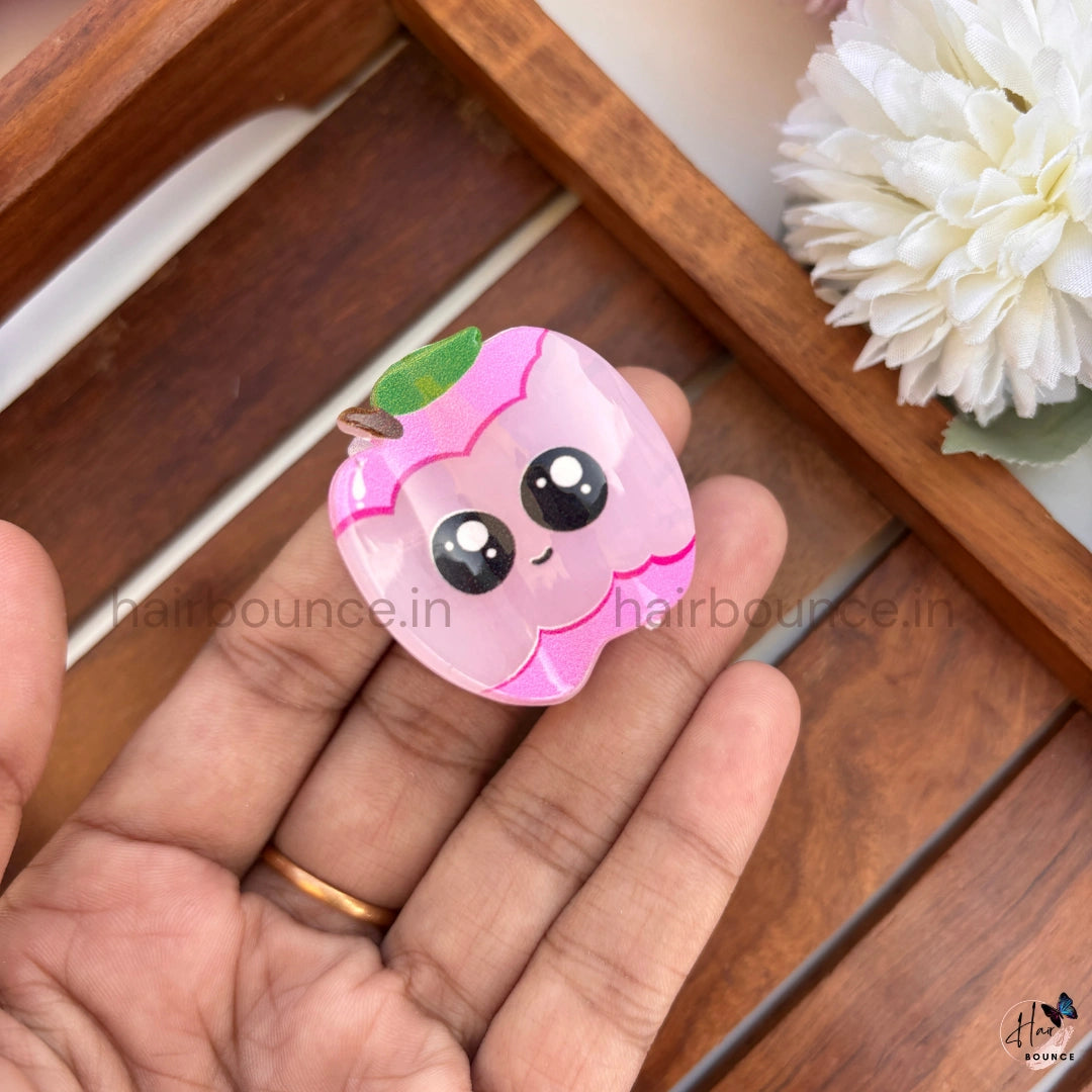 Cute Apple Mini Kids Hair Claw - Small