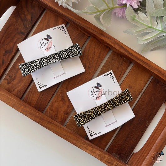 Vintage Regal Scroll Metallic Barrette