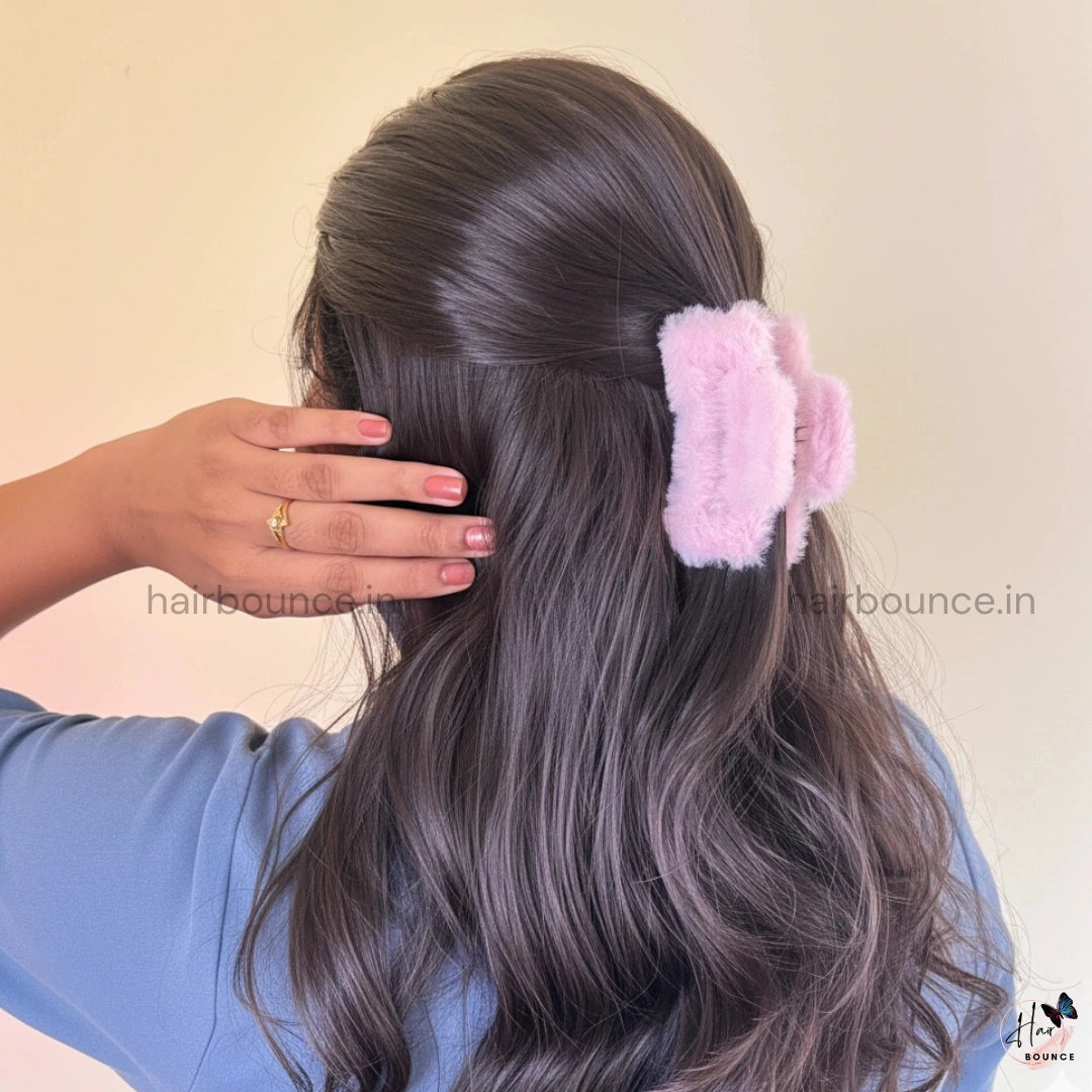 Rectangle Fur Hair Claw - Large