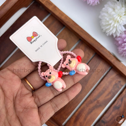 Cute Teddy Bear Hair Ties for Girls – Pack of 2
