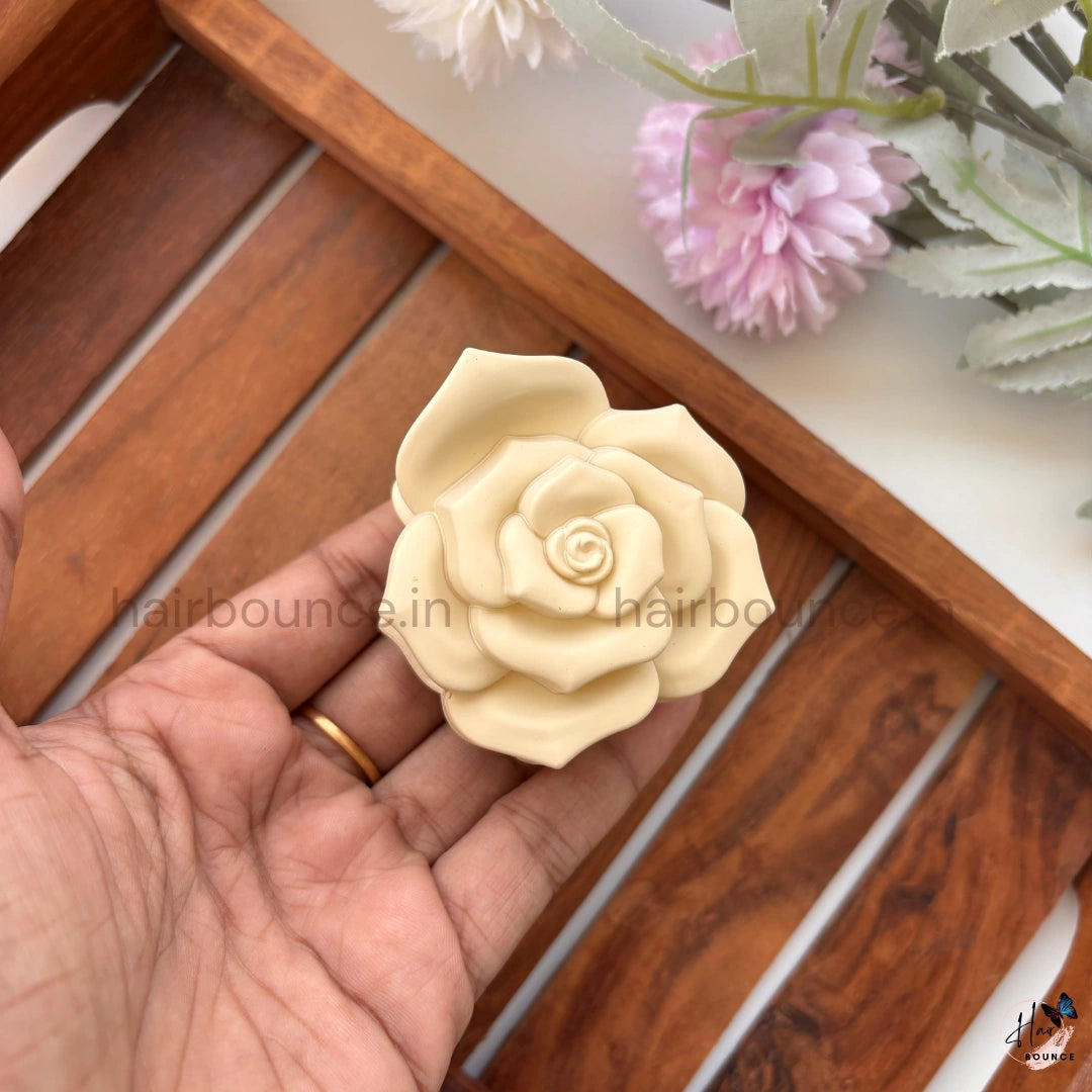 Matte Rose Bloom Hair Claw – Medium