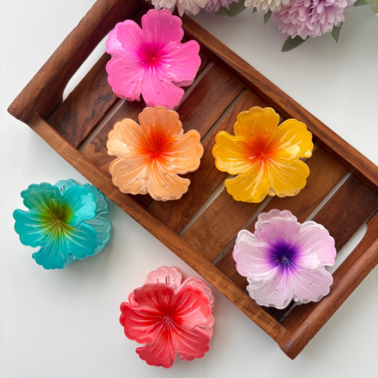 Hibiscus Charm Hair Claws - Large
