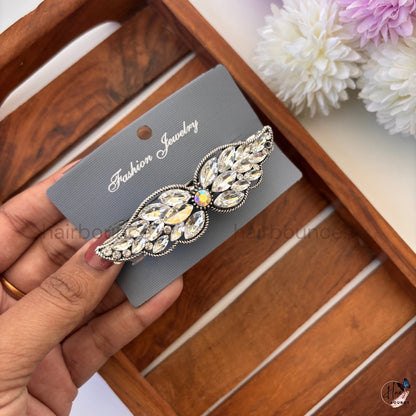 Royal Crystal Leaf Center Hair Clip