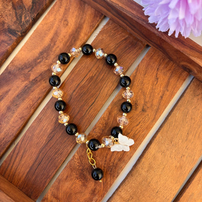 Butterfly Charm Bead Bracelet