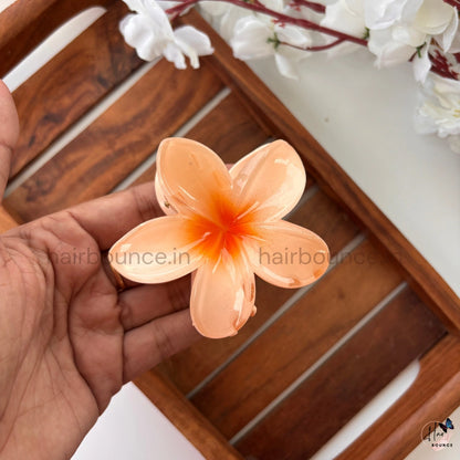 Glossy Floral Hair Claw – Large