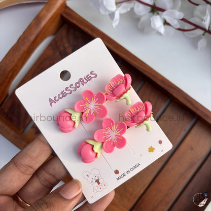 Ceramic Flower Alligator Clip - Set of 2