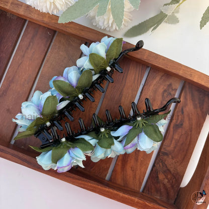 Floral Bloom Artificial Flower Banana Hair Clip – Large