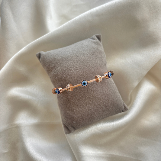 Rose Gold Evil Eye Bracelet