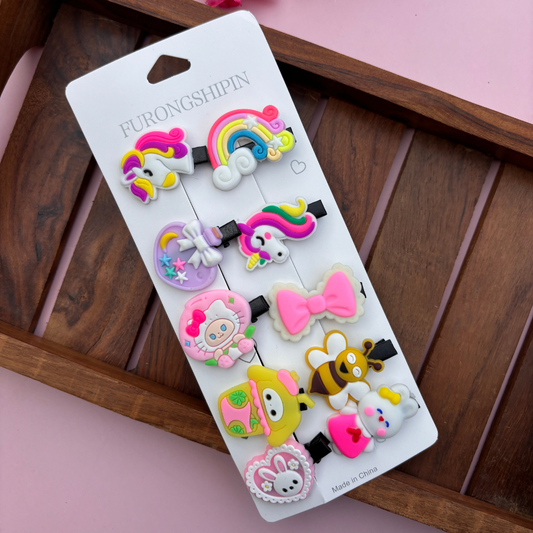 Unicorn Rainbow Mix Alligator Clips - Pack of 10