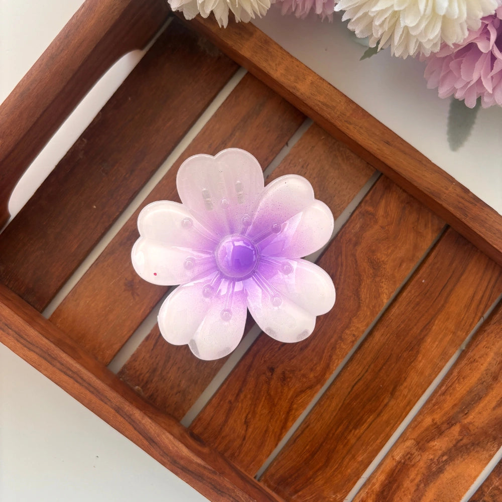 Shiny Petal Charm Hair Claw – Large