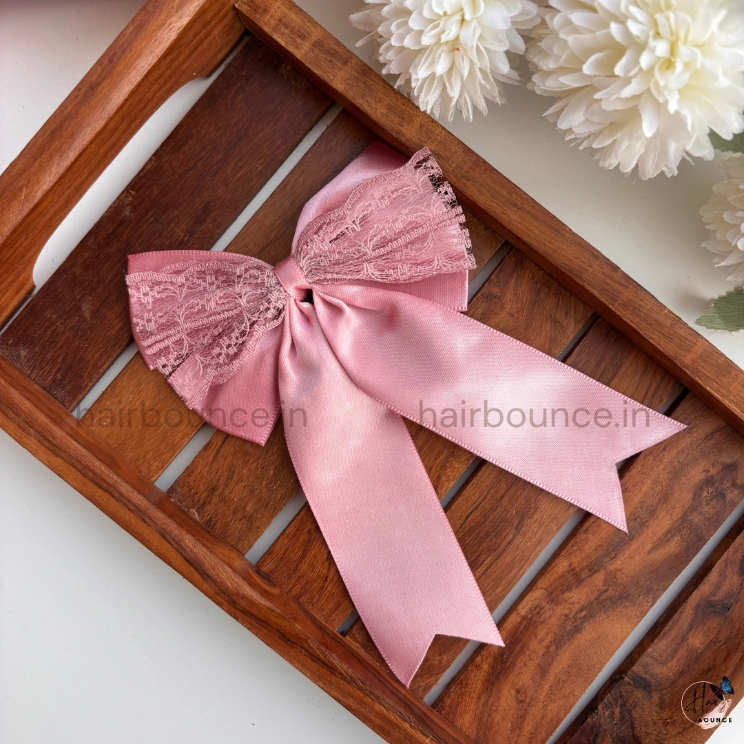 Lace Grace Ribbon Bow Clip
