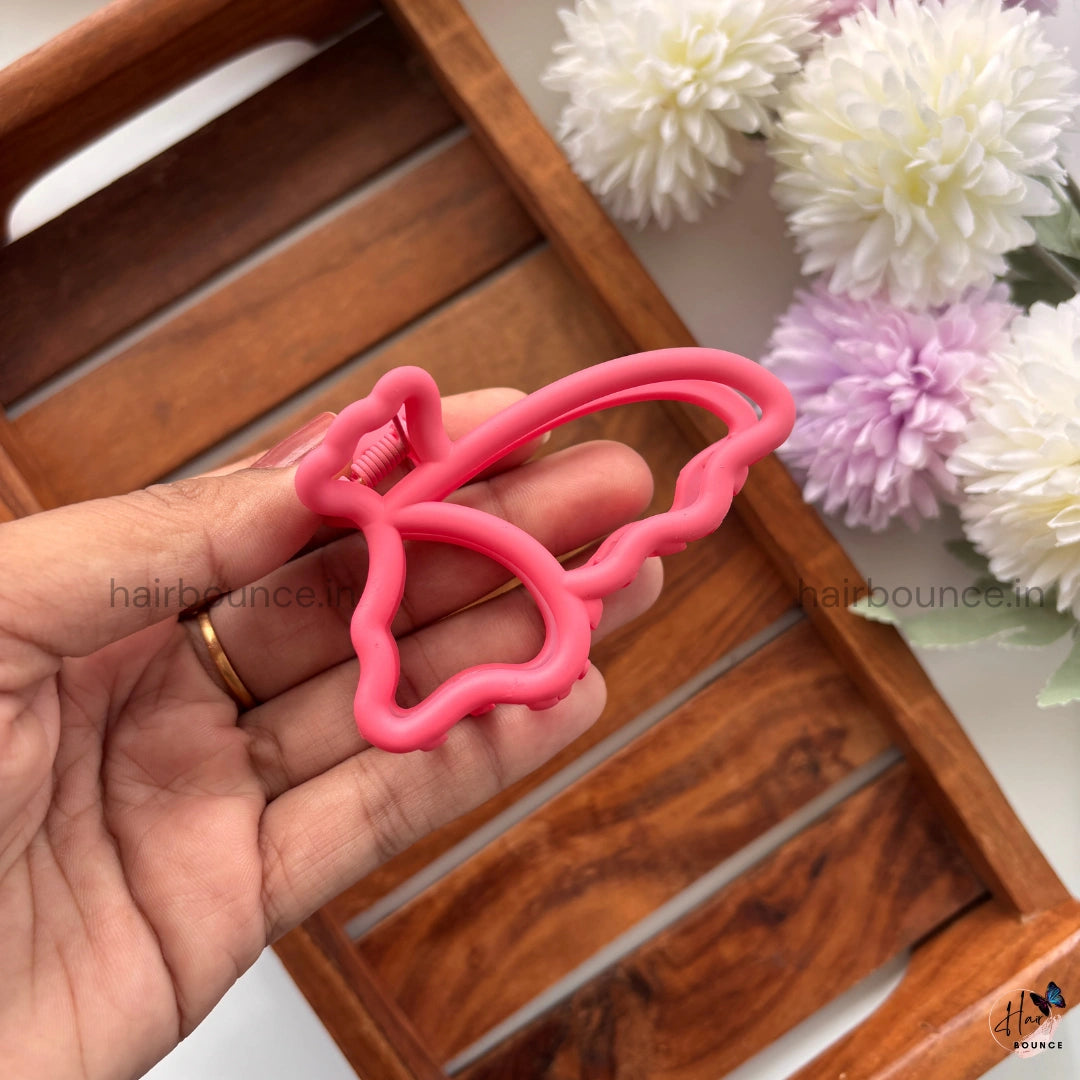 Colourful Butterfly Outline Hair Claw - Medium
