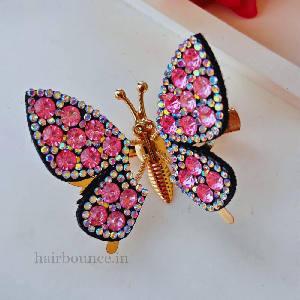 Stone Filled Butterfly Hair Pin