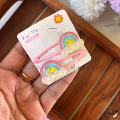Magical Rainbow & Unicorn Tic Tac Hair Clips – Set of 5