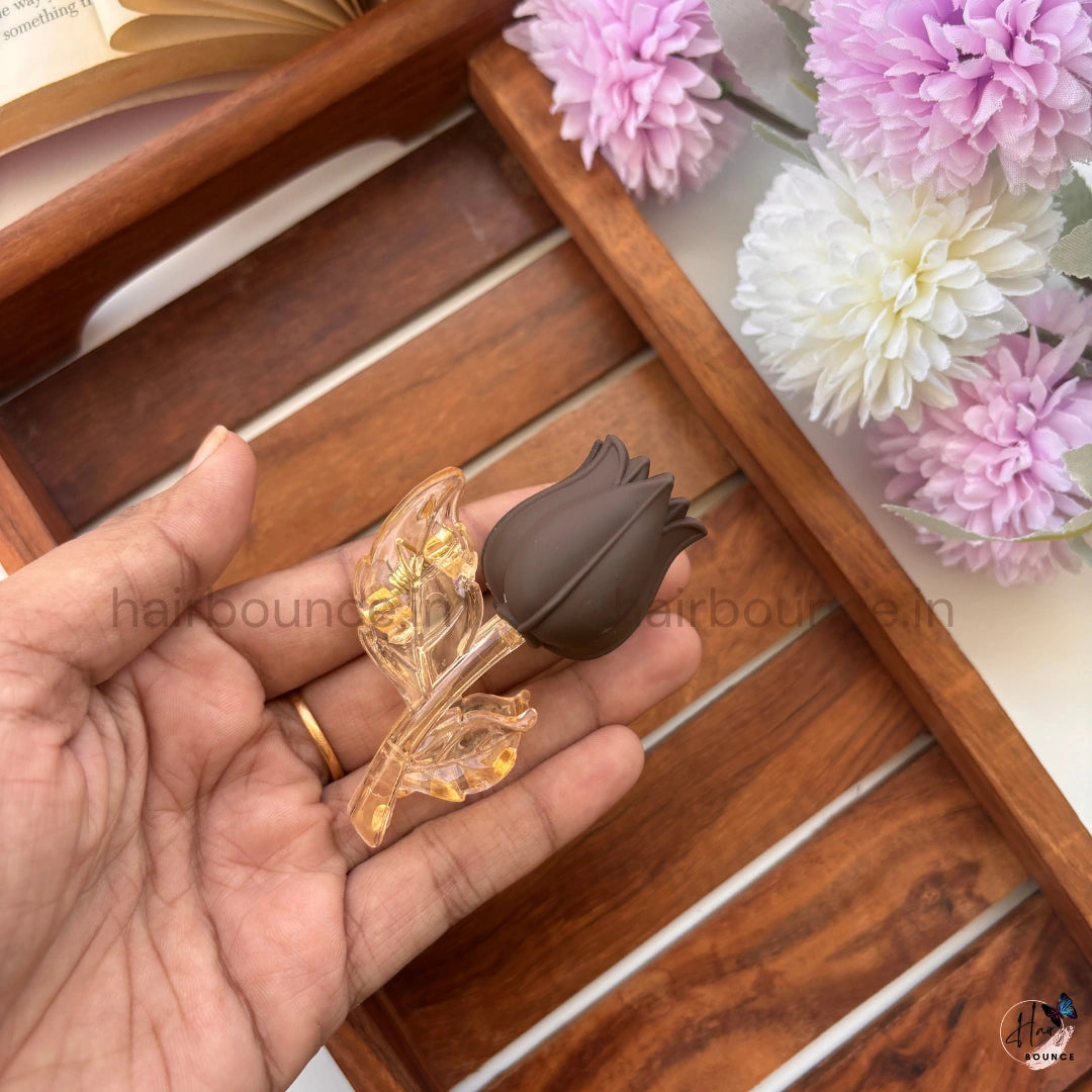 Golden Bloom Tulip Hair Claw – Medium