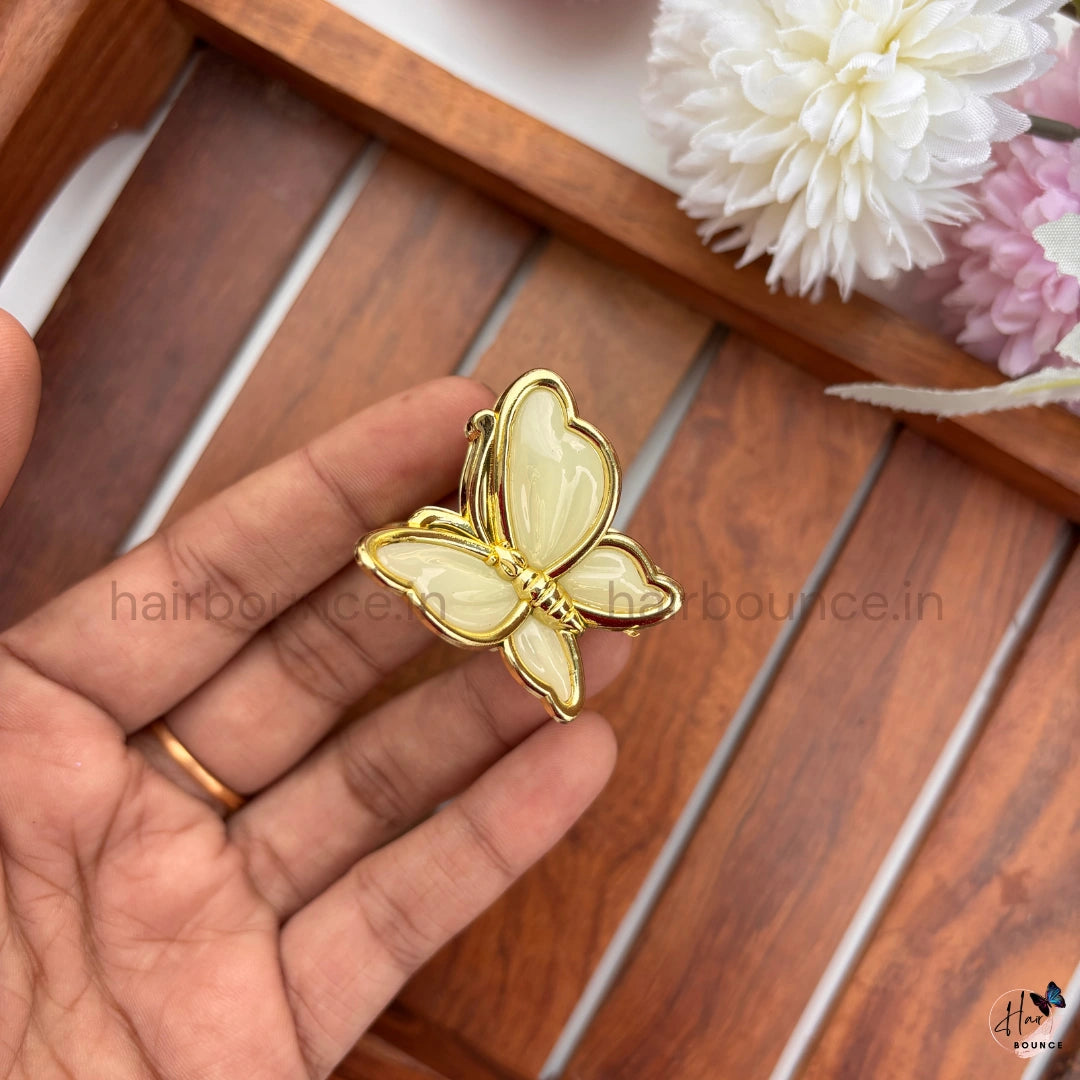 Golden Flutter Butterfly Hair Claw – Small