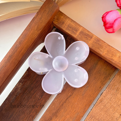 Glassy Flower Hair Claw - Medium