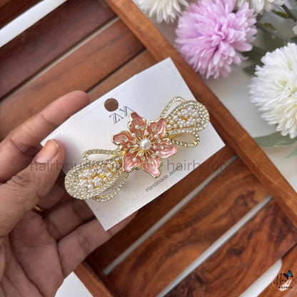 Pearl Bloom Floral Hair Barrette