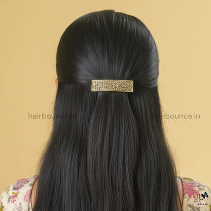 Antique Floral Engraved Hair Clip