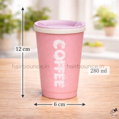 Cute Pastel Coffee Tumbler with Lid – Reusable Travel Cup