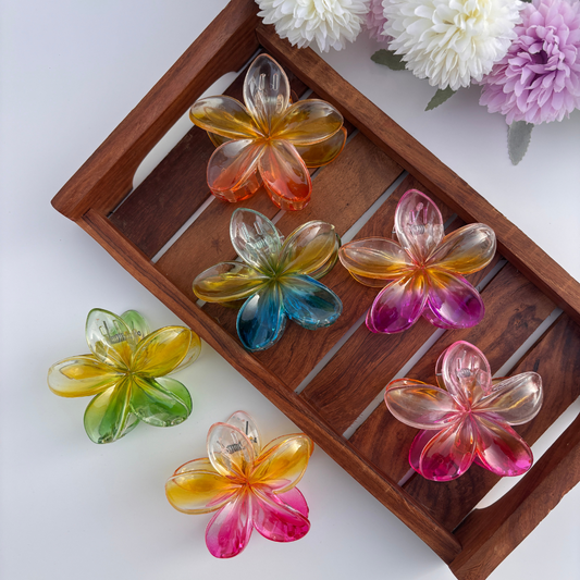 Tropic Glow Ombre Flower Hair Claw – Large