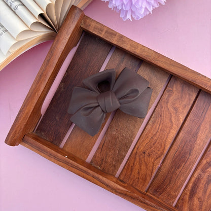 Matte Finish Bow Hair Claw - Large