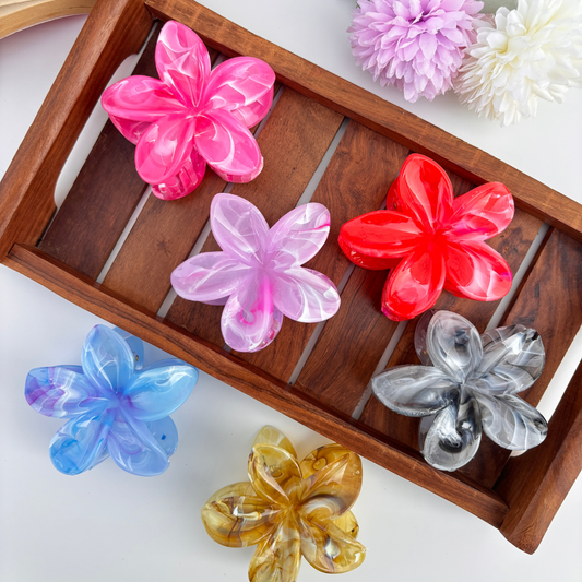 Glossy Flower Hair Claw - Large