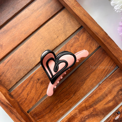 Matte Loop Heart Hair Claw – Medium
