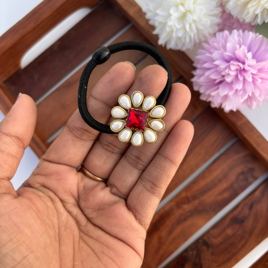 Ruby Bloom Hair Tie