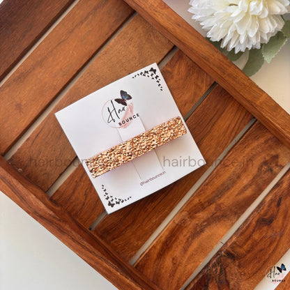 Nova Sparkle Textured Rectangle Barrette – Festive Glam Collection