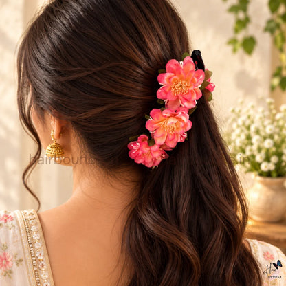 Floral Bloom Artificial Flower Banana Hair Clip – Large