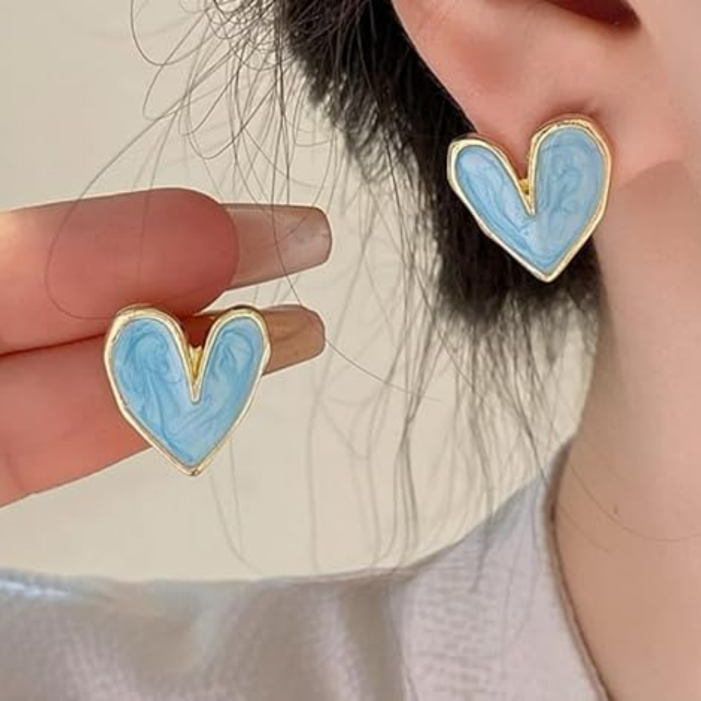 Sky Blue Heart Earrings