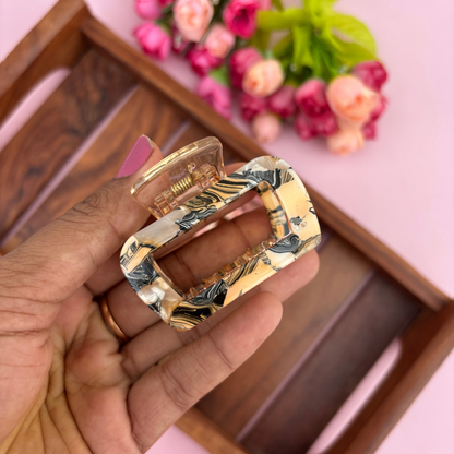 Marble Sheet Finish Hair Claw - Medium